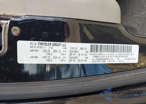 2012 Dodge Grand Caravan Crew из США, поврежденный, VIN 2C4RDGDG4CR307970